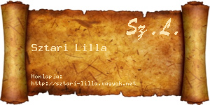 Sztari Lilla névjegykártya